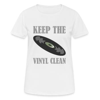 Record keep the vinyl clean - Women's Breathable T-Shirt - white - Front - AI Model Female 172 dark (172cm)