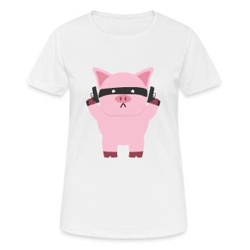 Porc - T-shirt respirant Femme - blanc - Devant - AI Model Female 172 dark (172cm)