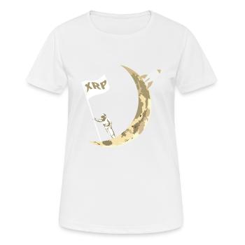 XRP A la lune Ripple XRP Astronaut Crypto - T-shirt respirant Femme - blanc - Devant - AI Model Female 172 dark (172cm)