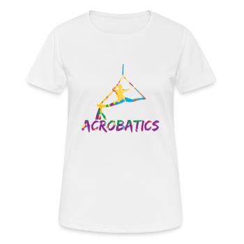 Acrobatics Gymnastics Aerial Turnnast Girl - T-shirt respirant Femme - blanc - Devant - AI Model Female 172 dark (172cm)