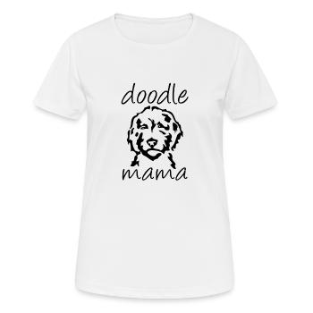 Pudel Mama Zwergpudel Labradoodle Goldendoodle - Frauen T-Shirt atmungsaktiv - Weiß - Vorne - AI Model Female 172 dark (172cm)