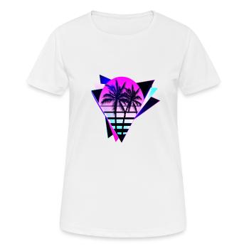 Aesthetic Vaporwave Vintage. retrowave-triangle - T-shirt respirant Femme - blanc - Devant - AI Model Female 172 dark (172cm)