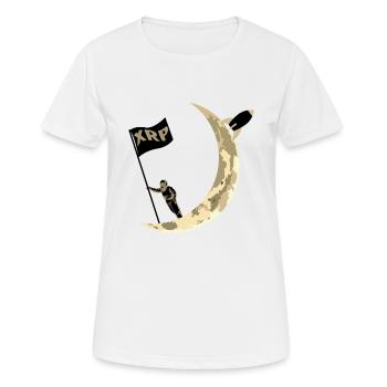 XRP A la lune Ripple XRP Astronaut Crypto - T-shirt respirant Femme - blanc - Devant - AI Model Female 172 dark (172cm)