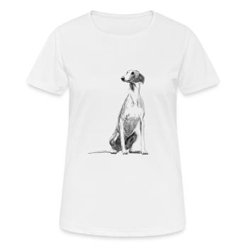 Sitting Whippet Dog - Women's Breathable T-Shirt - white - Front - AI Model Female 172 dark (172cm)