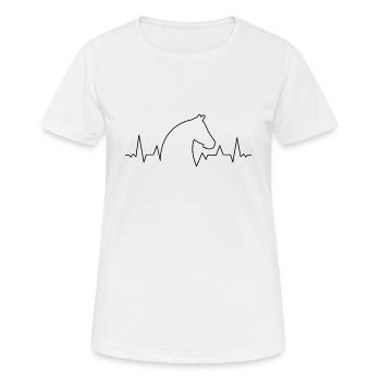 Reiten Pferd Pferdesport Reiterhof Dressurreiten - Frauen T-Shirt atmungsaktiv - Weiß - Vorne - AI Model Female 172 dark (172cm)