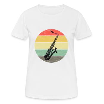 Saxophones - Sax Vintage - Women's Breathable T-Shirt - white - Front - AI Model Female 172 dark (172cm)