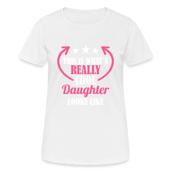 Wirklich coole Tochter - Frauen T-Shirt atmungsaktiv - Weiß - Vorne - AI Model Female 172 dark (172cm)