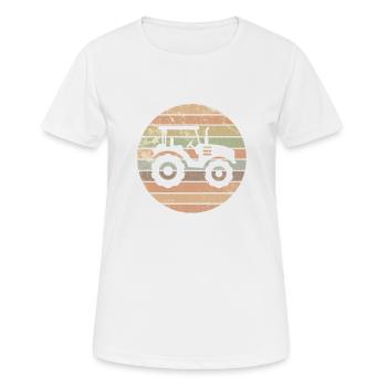 Traktor Bauer Trekker Landwirt Retro Geschenk - Frauen T-Shirt atmungsaktiv - Weiß - Vorne - AI Model Female 172 dark (172cm)