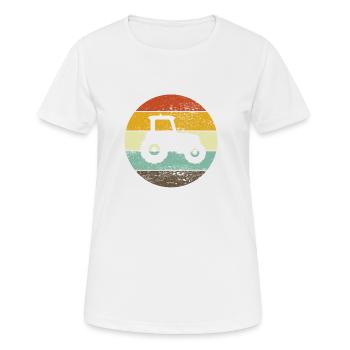 Trekker Tractor Retro Farmer Tug Gift - Women's Breathable T-Shirt - white - Front - AI Model Female 172 dark (172cm)