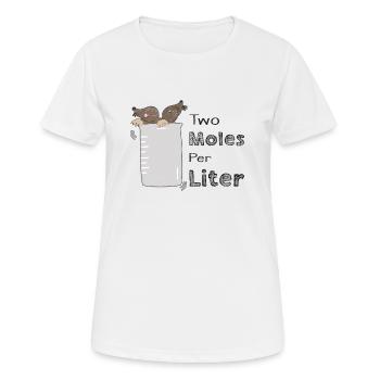 Chimiste laboratoire blagues de mots chimie Taupe litre pun - T-shirt respirant Femme - blanc - Devant - AI Model Female 172 dark (172cm)