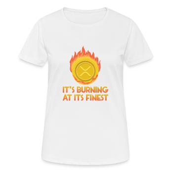 Es Brennt In Seiner Feinsten Ripple XRP Crypto - Frauen T-Shirt atmungsaktiv - Weiß - Vorne - AI Model Female 172 dark (172cm)