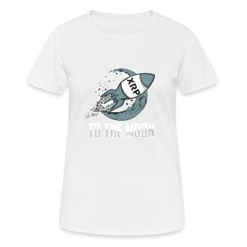 XRP A la lune XRP Ripple Crypto Crypto - T-shirt respirant Femme - blanc - Devant - AI Model Female 172 dark (172cm)