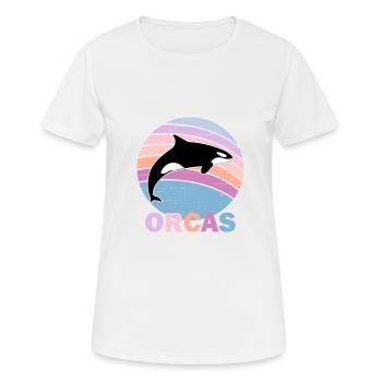 orques vintage retromammaldolphinsblack et whiteca - T-shirt respirant Femme - blanc - Devant - AI Model Female 172 dark (172cm)