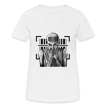 Tenue punk à barres - Enregistré dans le système - T-shirt respirant Femme - blanc - Devant - AI Model Female 172 dark (172cm)