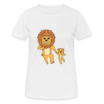 Lion with child - Women's Breathable T-Shirt - white - Front - AI Model Female 172 dark (172cm)