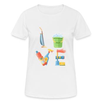 Design für Putzkräfte Reinigungspersonal Putzfrau - Frauen T-Shirt atmungsaktiv - Weiß - Vorne - AI Model Female 172 dark (172cm)