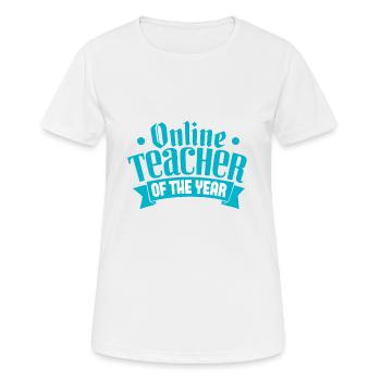 Online Lehrer des Jahres - T-shirt respirant Femme - blanc - Devant - AI Model Female 172 dark (172cm)