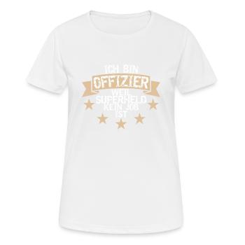 Offizier Berufssoldaten Kaserne Bundeswehr Outfit - Frauen T-Shirt atmungsaktiv - Weiß - Vorne - AI Model Female 172 dark (172cm)