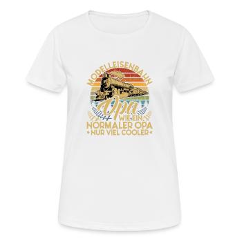 Modelleisenbahn Opa - Frauen T-Shirt atmungsaktiv - Weiß - Vorne - AI Model Female 172 dark (172cm)
