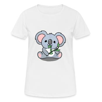 Koala der Blätter isst - Frauen T-Shirt atmungsaktiv - Weiß - Vorne - AI Model Female 172 dark (172cm)