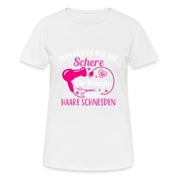 Hairstylist Haare Schneiden Friseur Lehrling - Frauen T-Shirt atmungsaktiv - Weiß - Vorne - AI Model Female 172 dark (172cm)