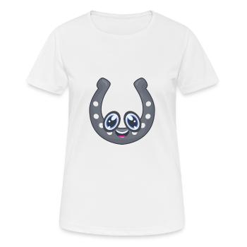Fer à cheval - T-shirt respirant Femme - blanc - Devant - AI Model Female 172 dark (172cm)