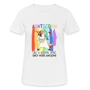 Aunticorn Dabbendes Einhorn Dabbing Unicorn Tante - T-shirt respirant Femme - blanc - Devant - AI Model Female 172 dark (172cm)