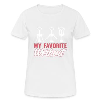 Wine Workout Corkscrew Red Wine White Wine Funny - Women's Breathable T-Shirt - white - Front - AI Model Female 172 dark (172cm)