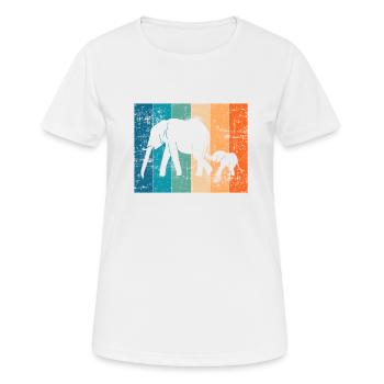 Eléphant éléphant animal Afrique retro cadeau - T-shirt respirant Femme - blanc - Devant - AI Model Female 172 dark (172cm)