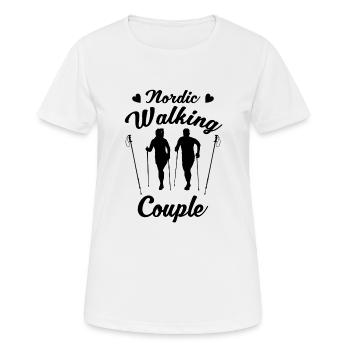 Nordic Walking Couple - T-shirt respirant Femme - blanc - Devant - AI Model Female 172 dark (172cm)