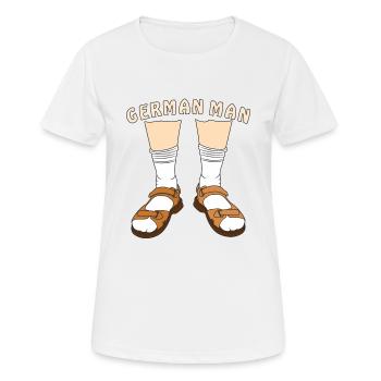 GERMAN MAN - Frauen T-Shirt atmungsaktiv - Weiß - Vorne - AI Model Female 172 dark (172cm)