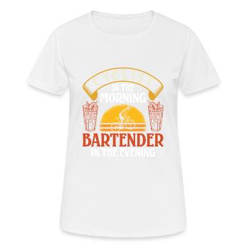 Cyclist in the Morning - Frauen T-Shirt atmungsaktiv - Weiß - Vorne - AI Model Female 172 dark (172cm)