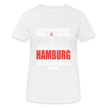 Hamburg Hamburger Bundesland lustiges Hamburg - Frauen T-Shirt atmungsaktiv - Weiß - Vorne - AI Model Female 172 dark (172cm)