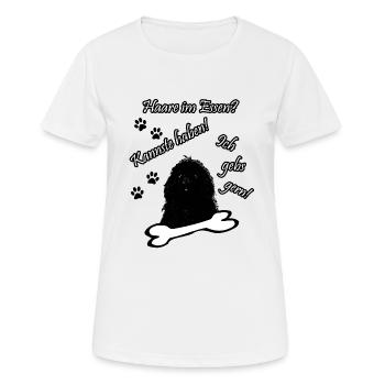 Neufundländer Hund Haare Im Essen - Frauen T-Shirt atmungsaktiv - Weiß - Vorne - AI Model Female 172 dark (172cm)