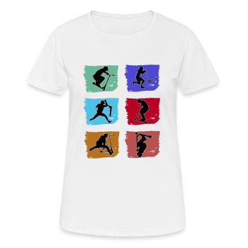 Stunt scooter skater stunt kick scooter stunt scooter - Women's Breathable T-Shirt - white - Front - AI Model Female 172 dark (172cm)