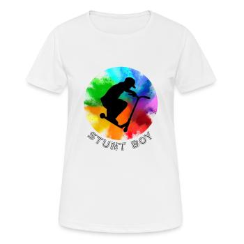Stunt Boy Scooter Stunt Skater Kick Scooter Enfants - T-shirt respirant Femme - blanc - Devant - AI Model Female 172 dark (172cm)