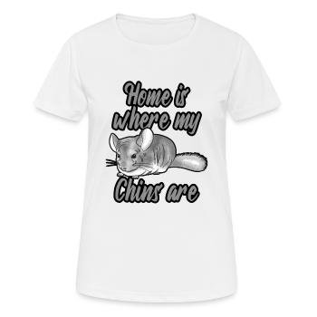 Home is where my Chins are - T-shirt respirant Femme - blanc - Devant - AI Model Female 172 dark (172cm)