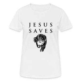 Jésus sauve T-Shirt Christian Cool Christ Church - T-shirt respirant Femme - blanc - Devant - AI Model Female 172 dark (172cm)