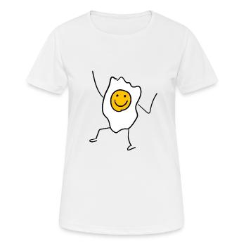 Oeuf jaune drôle cadeau jaune oeuf oeufs oeufs oeufs - T-shirt respirant Femme - blanc - Devant - AI Model Female 172 dark (172cm)