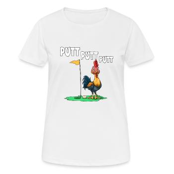 Putt Putt Putt Poules Golf - T-shirt respirant Femme - blanc - Devant - AI Model Female 172 dark (172cm)