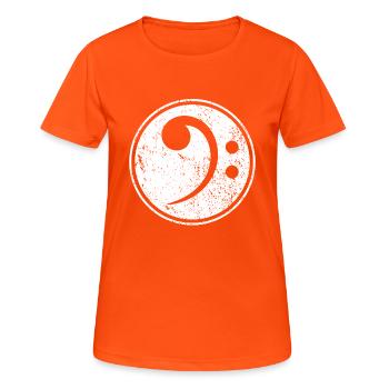 Bass Clef Bassist Bass Player Musician - Frauen T-Shirt atmungsaktiv - Neonorange - Vorne - AI Model Female 172 dark (172cm)