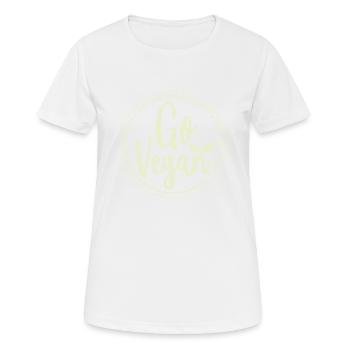Go Vegan Drôle Veggie Santé - T-shirt respirant Femme - blanc - Devant - AI Model Female 172 dark (172cm)