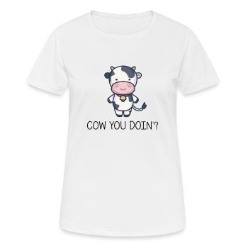 Étable ferme vache laitière fermier enfant vache vache - T-shirt respirant Femme - blanc - Devant - AI Model Female 172 dark (172cm)
