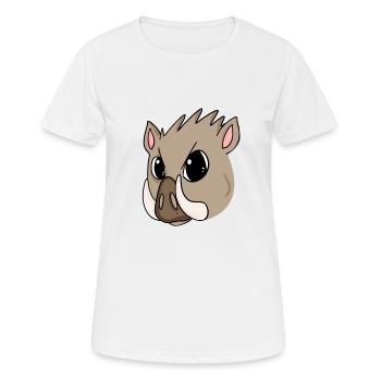 Sanglier - T-shirt respirant Femme - blanc - Devant - AI Model Female 172 dark (172cm)