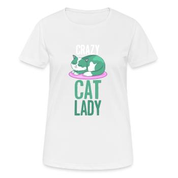 Cat Crazy Cats Lady Lady - Women's Breathable T-Shirt - white - Front - AI Model Female 172 dark (172cm)