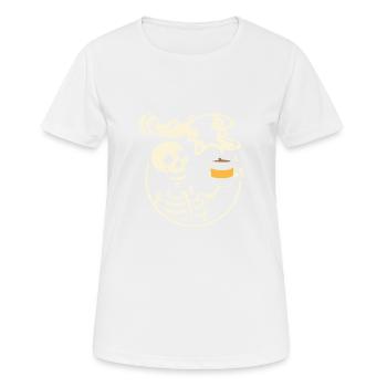 Skeleton Vintage Picture With Smiling Skull - Frauen T-Shirt atmungsaktiv - Weiß - Vorne - AI Model Female 172 dark (172cm)