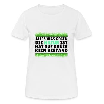 Natur - Frauen T-Shirt atmungsaktiv - Weiß - Vorne - AI Model Female 172 dark (172cm)