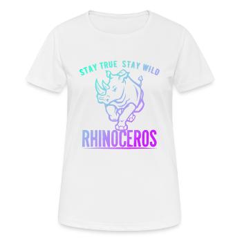 Rhinocéros Afrique Désert Désert Sauvons - T-shirt respirant Femme - blanc - Devant - AI Model Female 172 dark (172cm)