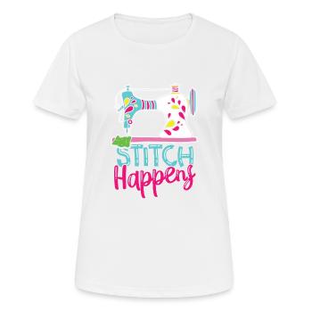 Stitch Happens - Women's Breathable T-Shirt - white - Front - AI Model Female 172 dark (172cm)