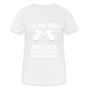 Zwillinge Geschwister Zwilling - Frauen T-Shirt atmungsaktiv - Weiß - Vorne - AI Model Female 172 dark (172cm)